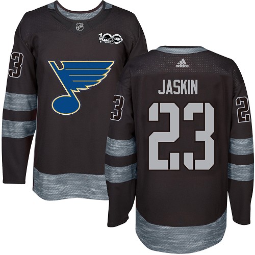 Adidas Blues #23 Dmitrij Jaskin Black 1917-100th Anniversary Stitched NHL Jersey